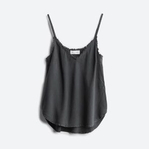 New without tags, never worn only tried on. Bella dahl dark gray frayed hem top